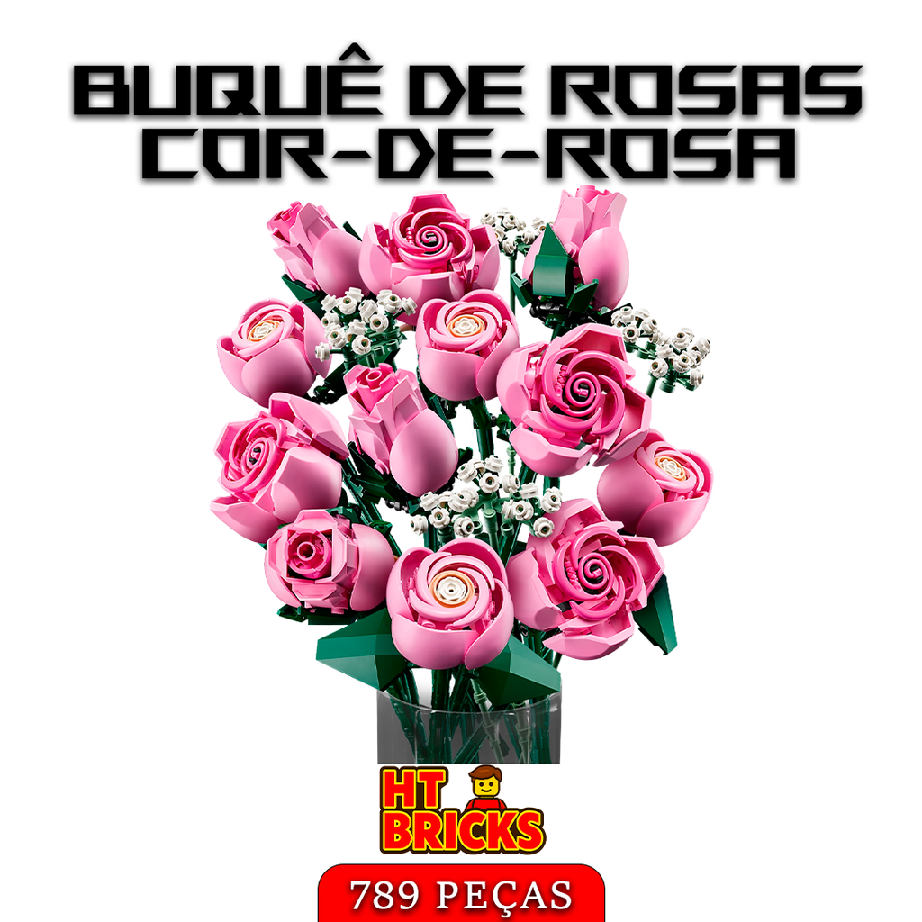 Buquê de Rosas Cor-de-rosa – 789 peças